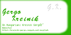 gergo kreinik business card